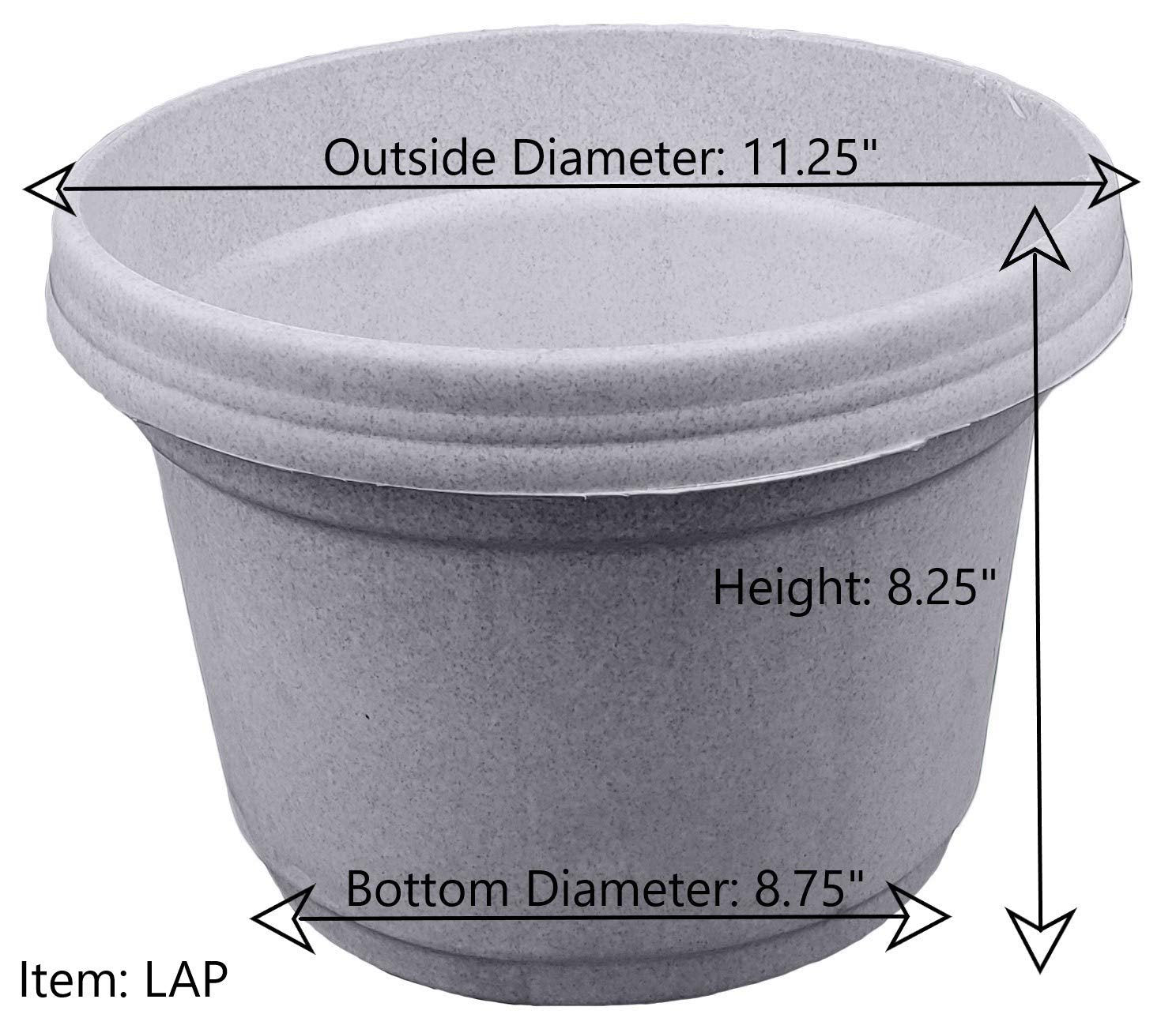 Austin Planter Case of 5 - Multi Size & Color Plastic Flower Pot, Seedling & Nursery Planter with Saucers