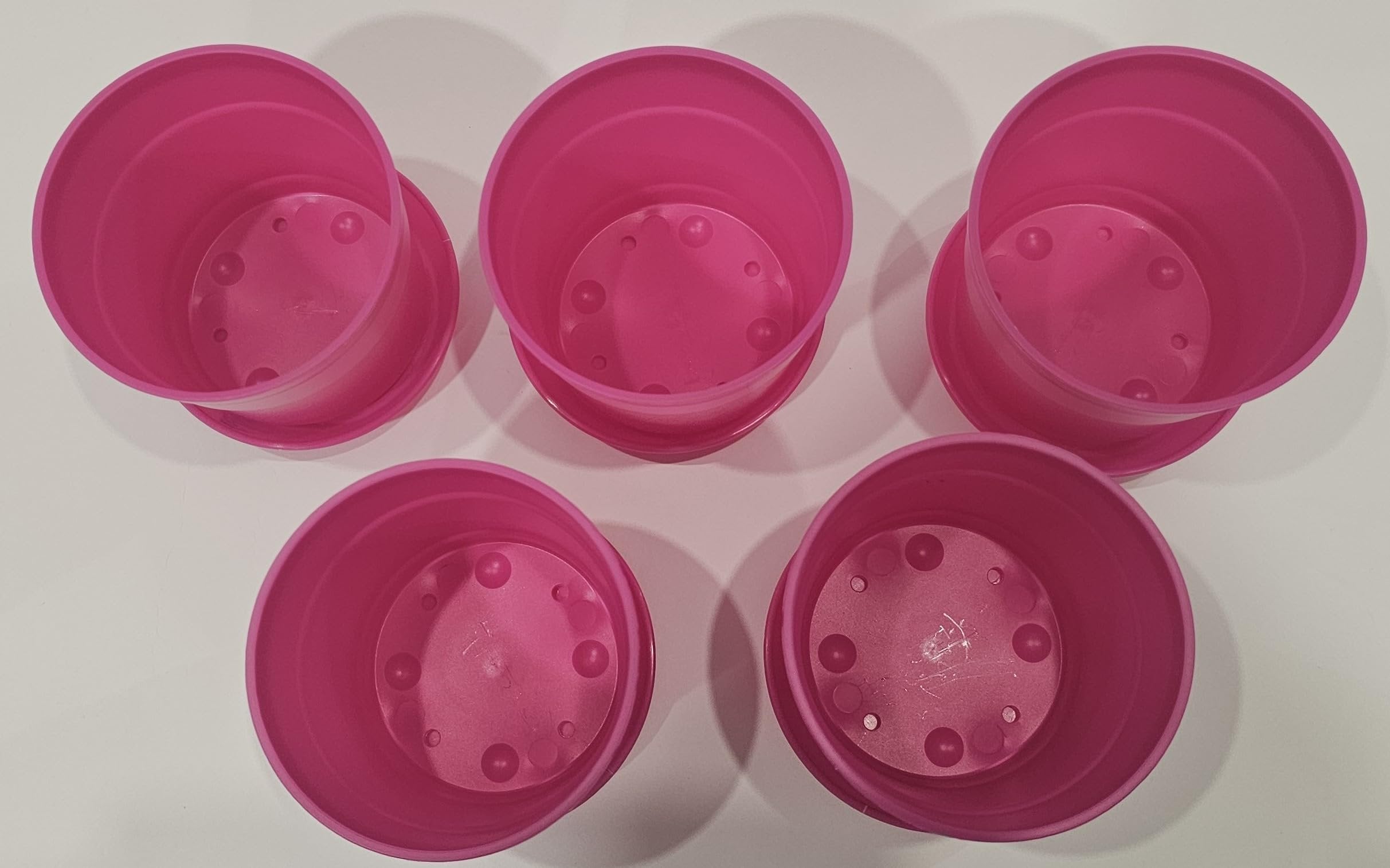 Austin Planter Case of 5 - Multi Size & Color Plastic Flower Pot, Seedling & Nursery Planter with Saucers