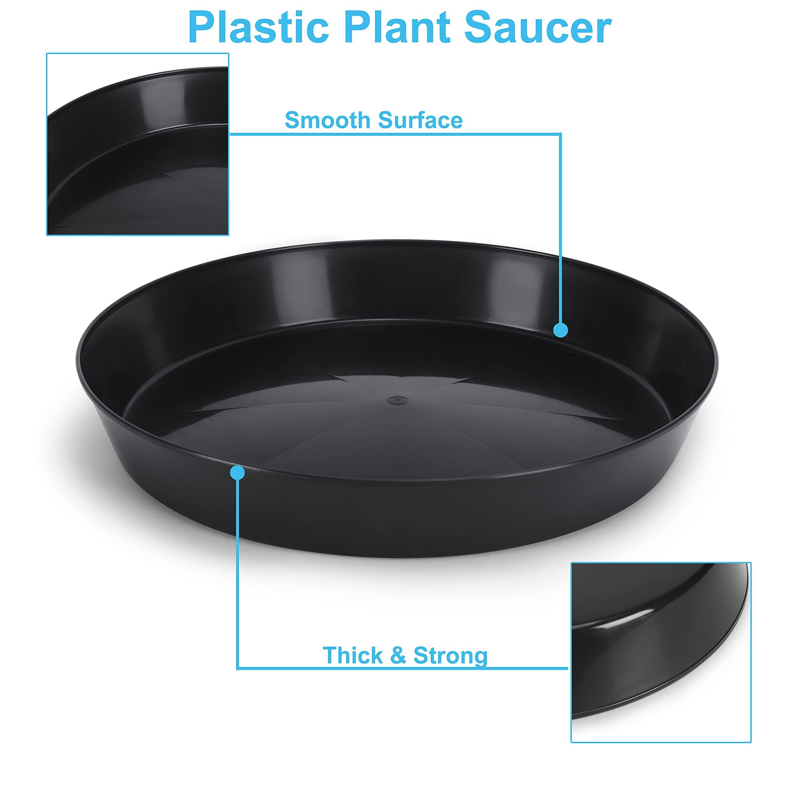 Austin Planter Case of 5 - Multi Size & Color Plastic Flower Pot, Seedling & Nursery Planter with Saucers