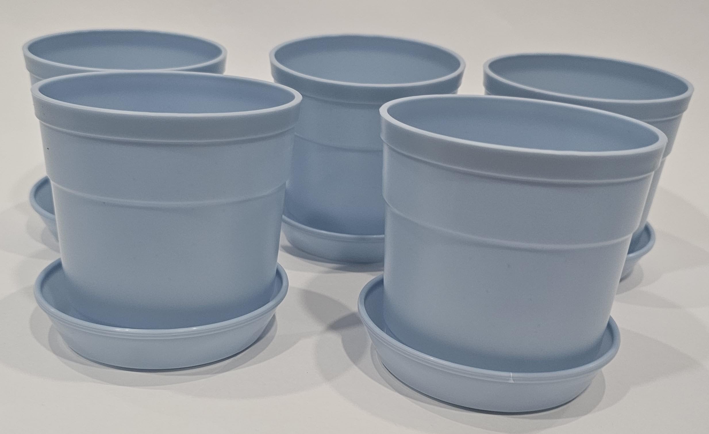 Austin Planter Case of 5 - Multi Size & Color Plastic Flower Pot, Seedling & Nursery Planter with Saucers