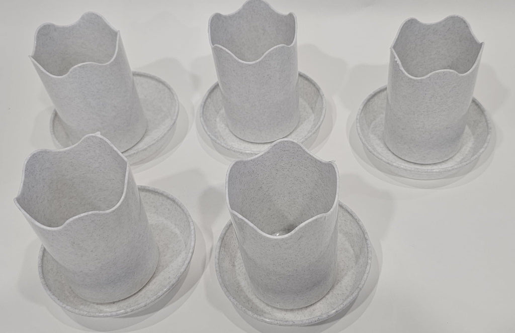 Austin Planter Case of 5 - Multi Size & Color Plastic Flower Pot, Seedling & Nursery Planter with Saucers