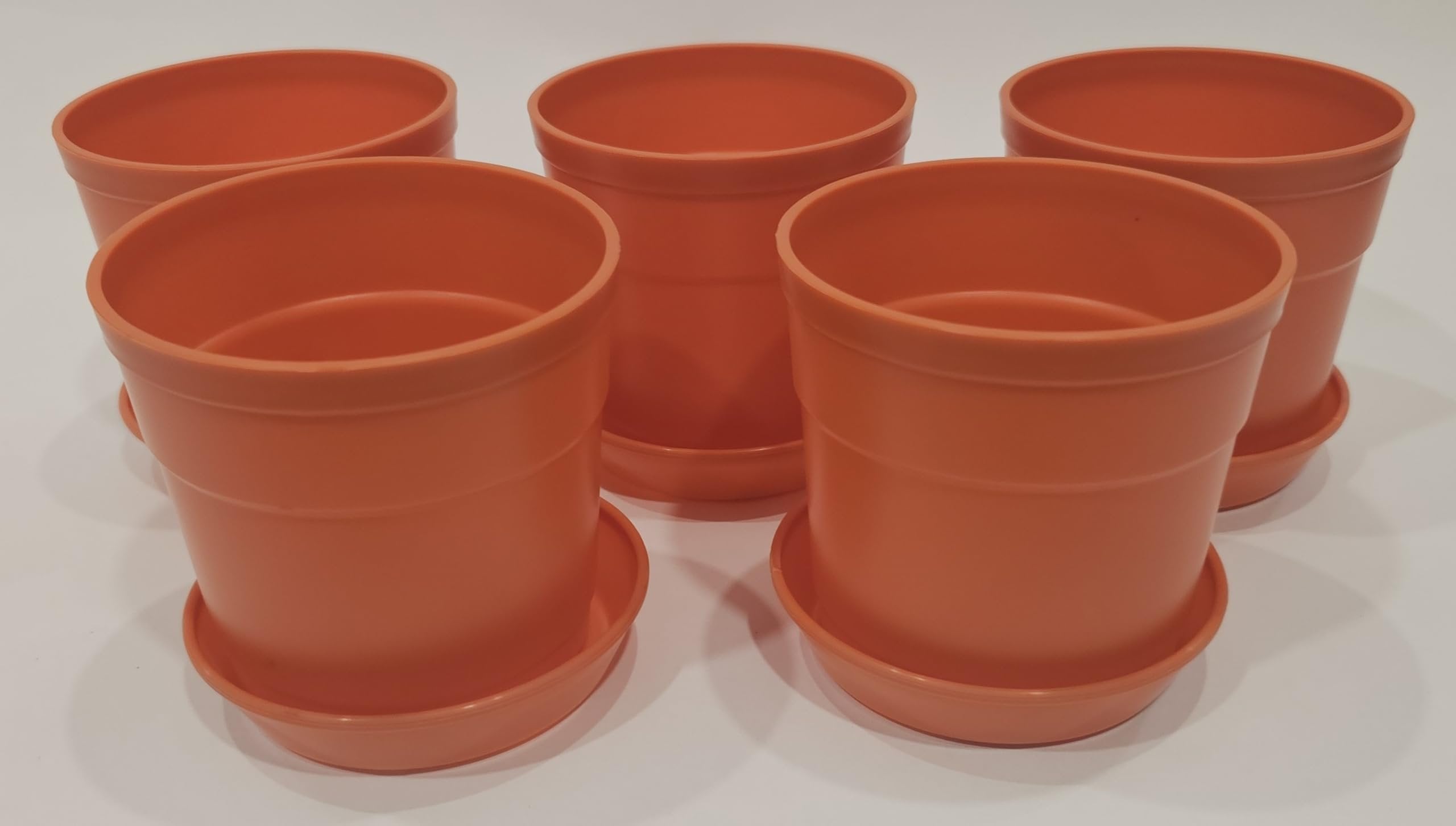 Austin Planter Case of 5 - Multi Size & Color Plastic Flower Pot, Seedling & Nursery Planter with Saucers