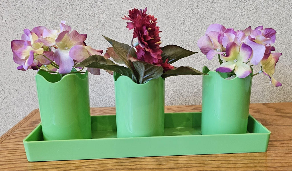 Austin Planter Case of 5 - Multi Size & Color Plastic Flower Pot, Seedling & Nursery Planter with Saucers