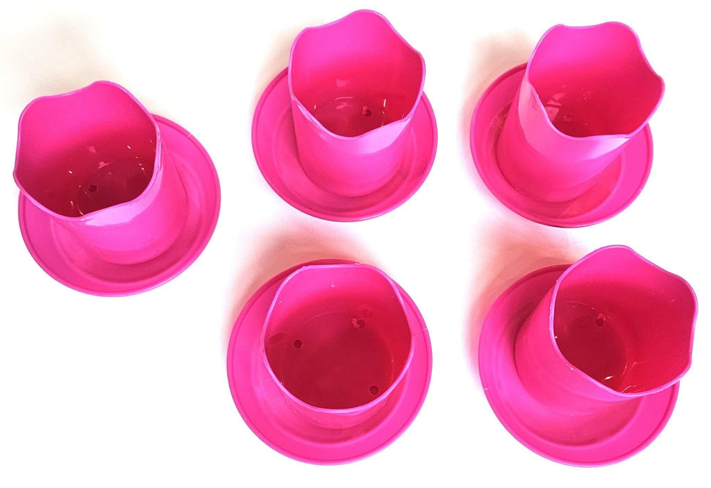 Austin Planter Case of 5 - Multi Size & Color Plastic Flower Pot, Seedling & Nursery Planter with Saucers