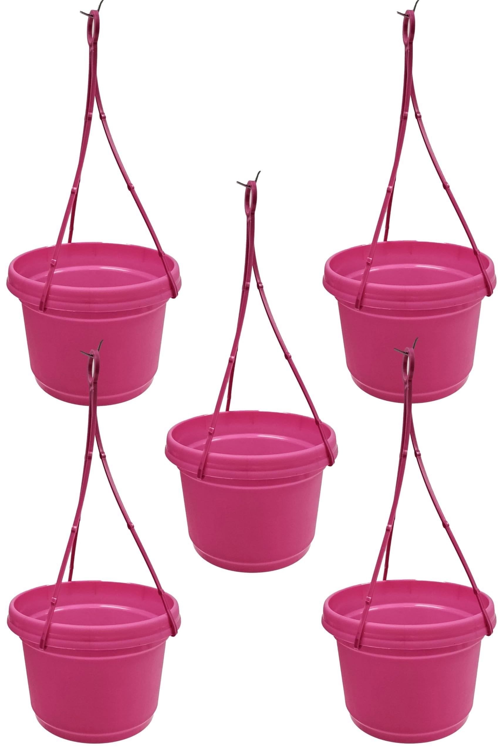 Austin Planter Case of 5 - Multi Size & Color Plastic Flower Pot, Seedling & Nursery Planter with Saucers