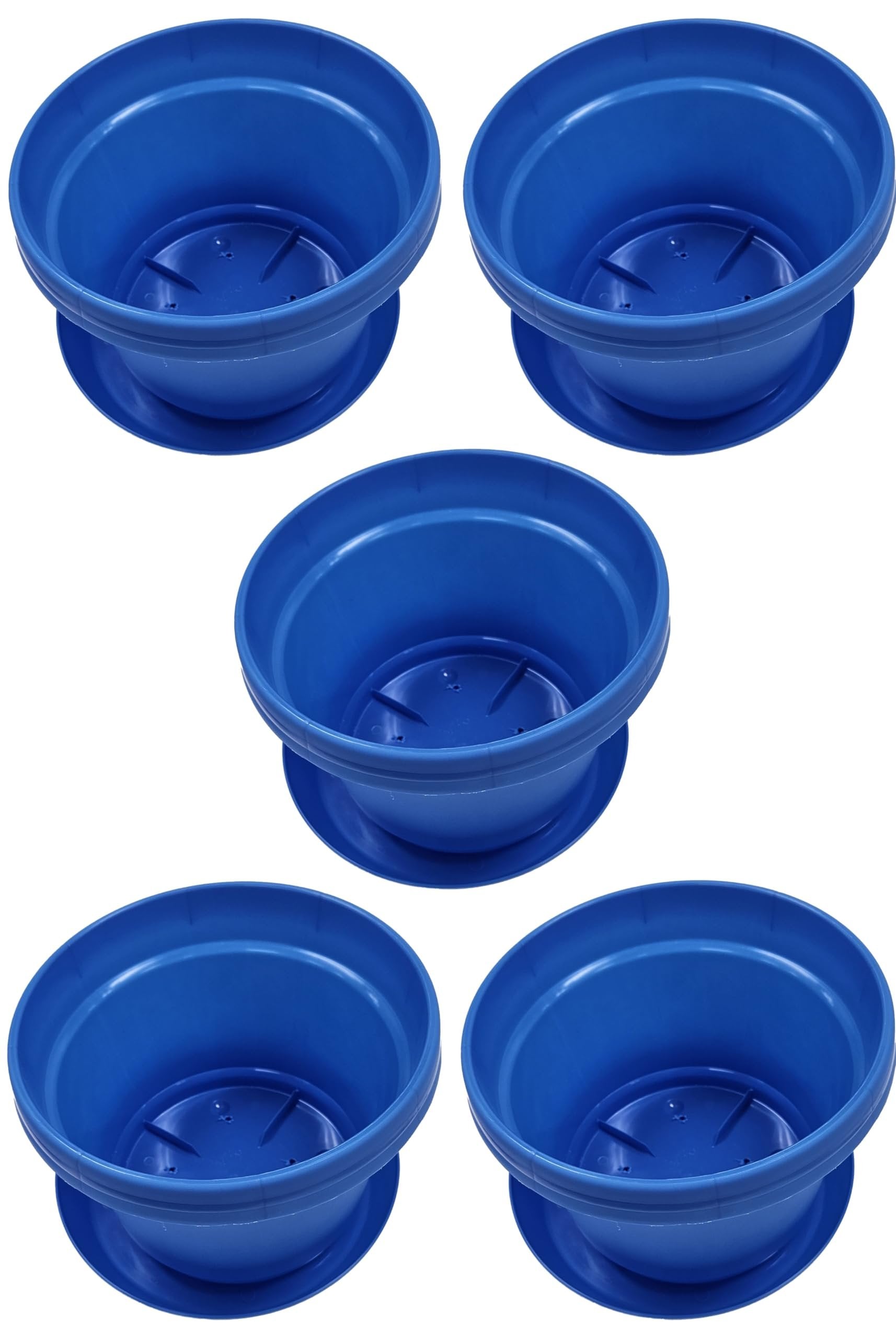 Austin Planter Case of 5 - Multi Size & Color Plastic Flower Pot, Seedling & Nursery Planter with Saucers