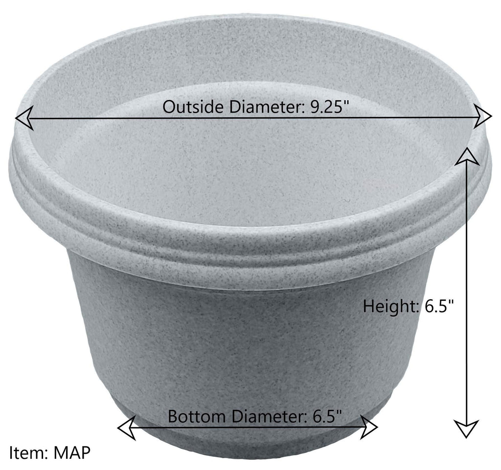 Austin Planter Case of 5 - Multi Size & Color Plastic Flower Pot, Seedling & Nursery Planter with Saucers