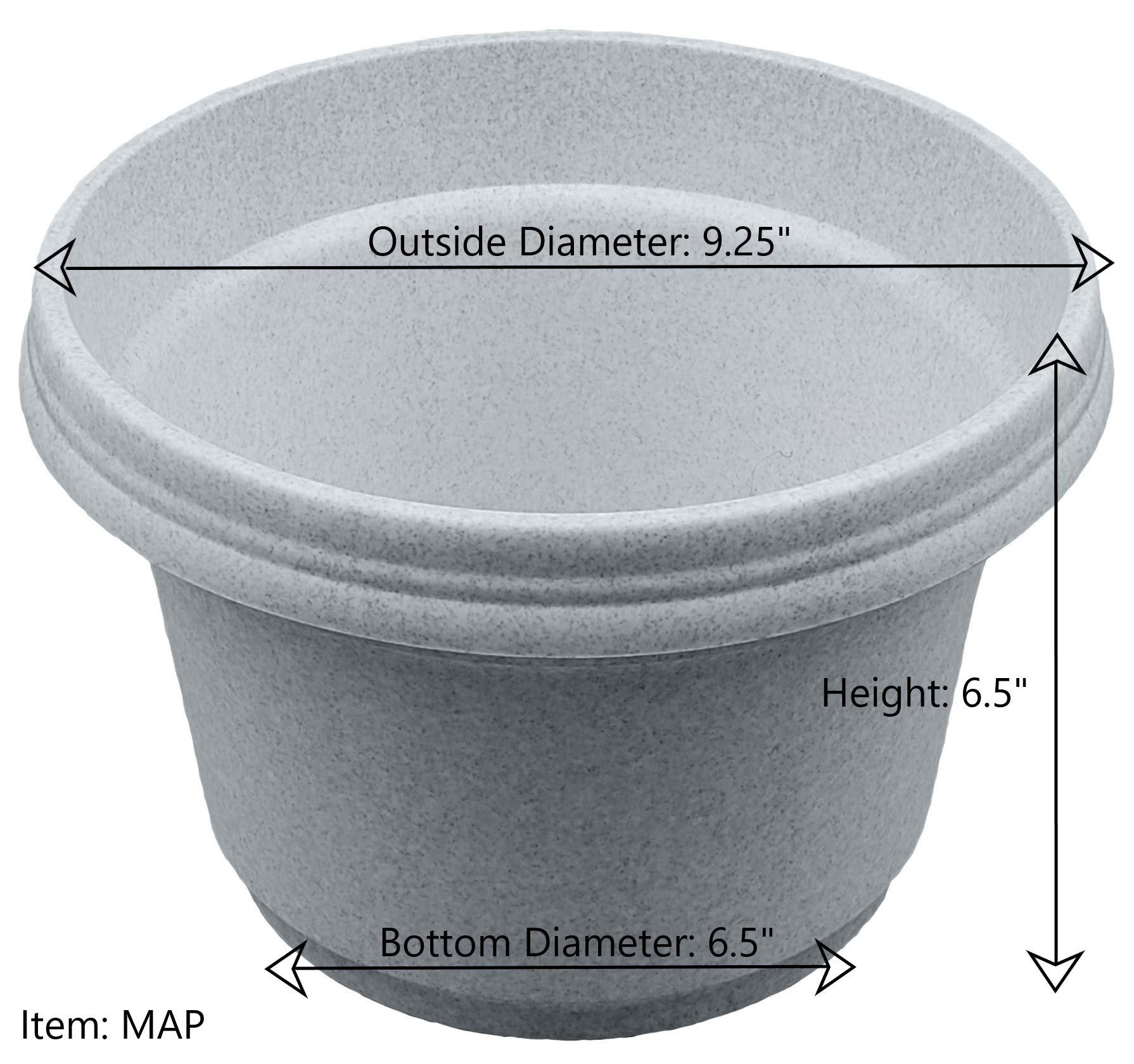 Austin Planter Case of 5 - Multi Size & Color Plastic Flower Pot, Seedling & Nursery Planter with Saucers