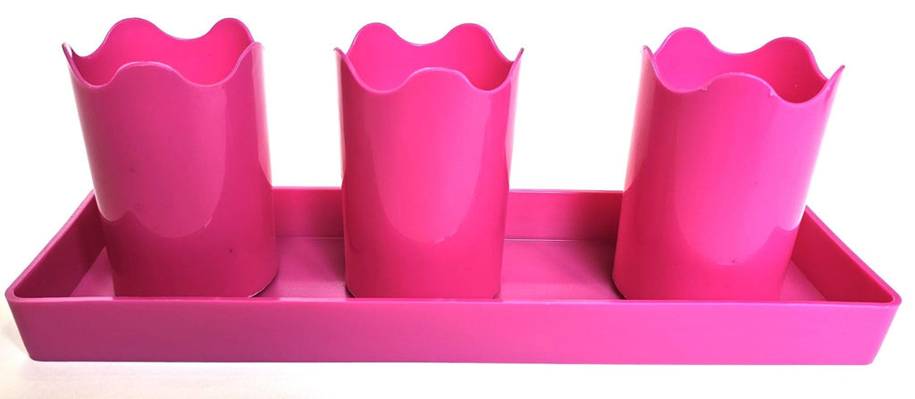 Austin Planter Case of 5 - Multi Size & Color Plastic Flower Pot, Seedling & Nursery Planter with Saucers