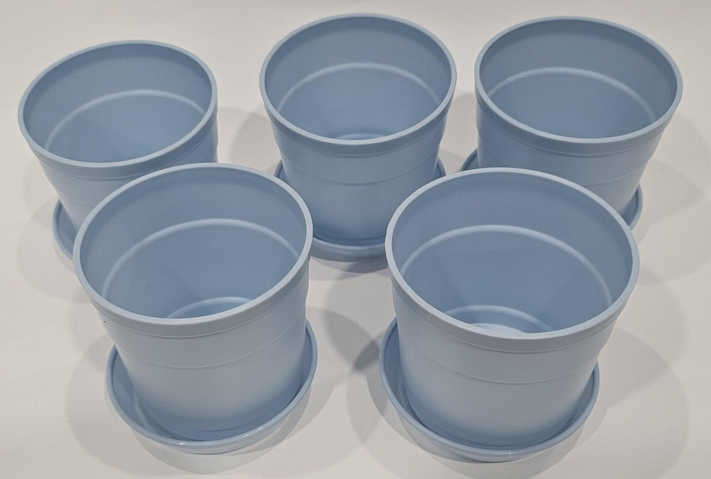 Austin Planter Case of 5 - Multi Size & Color Plastic Flower Pot, Seedling & Nursery Planter with Saucers