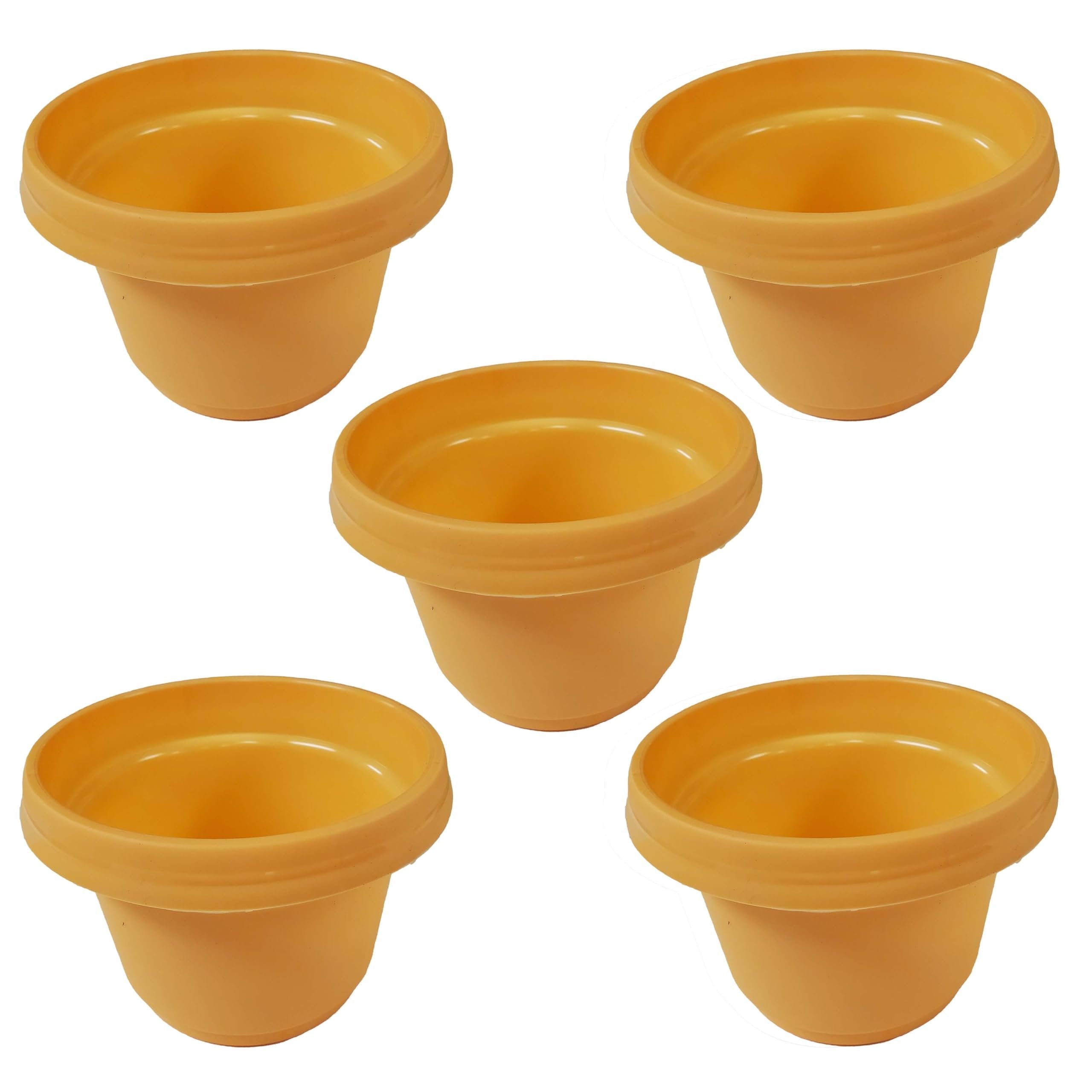 Austin Planter Case of 5 - Multi Size & Color Plastic Flower Pot, Seedling & Nursery Planter with Saucers