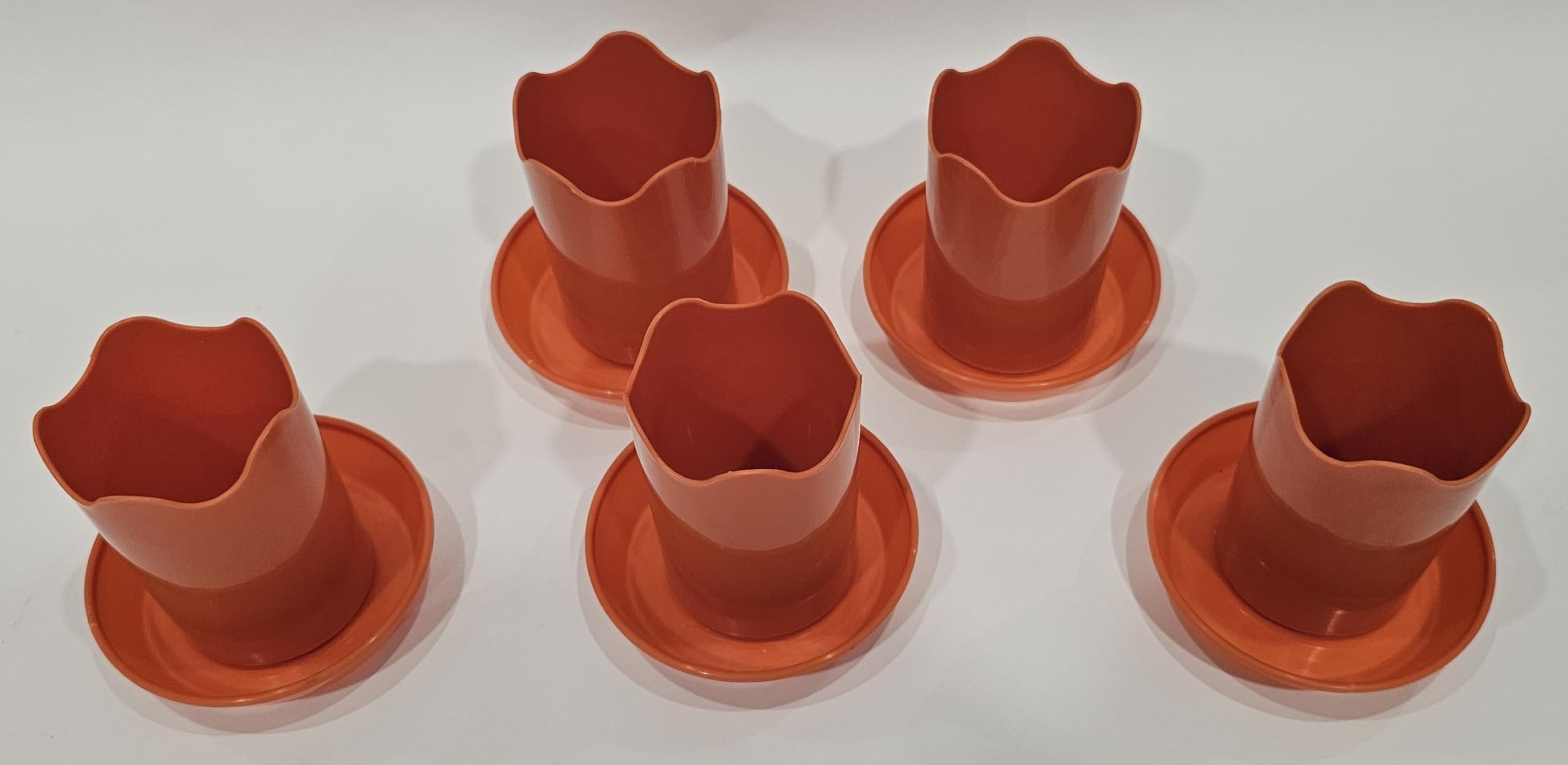 Austin Planter Case of 5 - Multi Size & Color Plastic Flower Pot, Seedling & Nursery Planter with Saucers