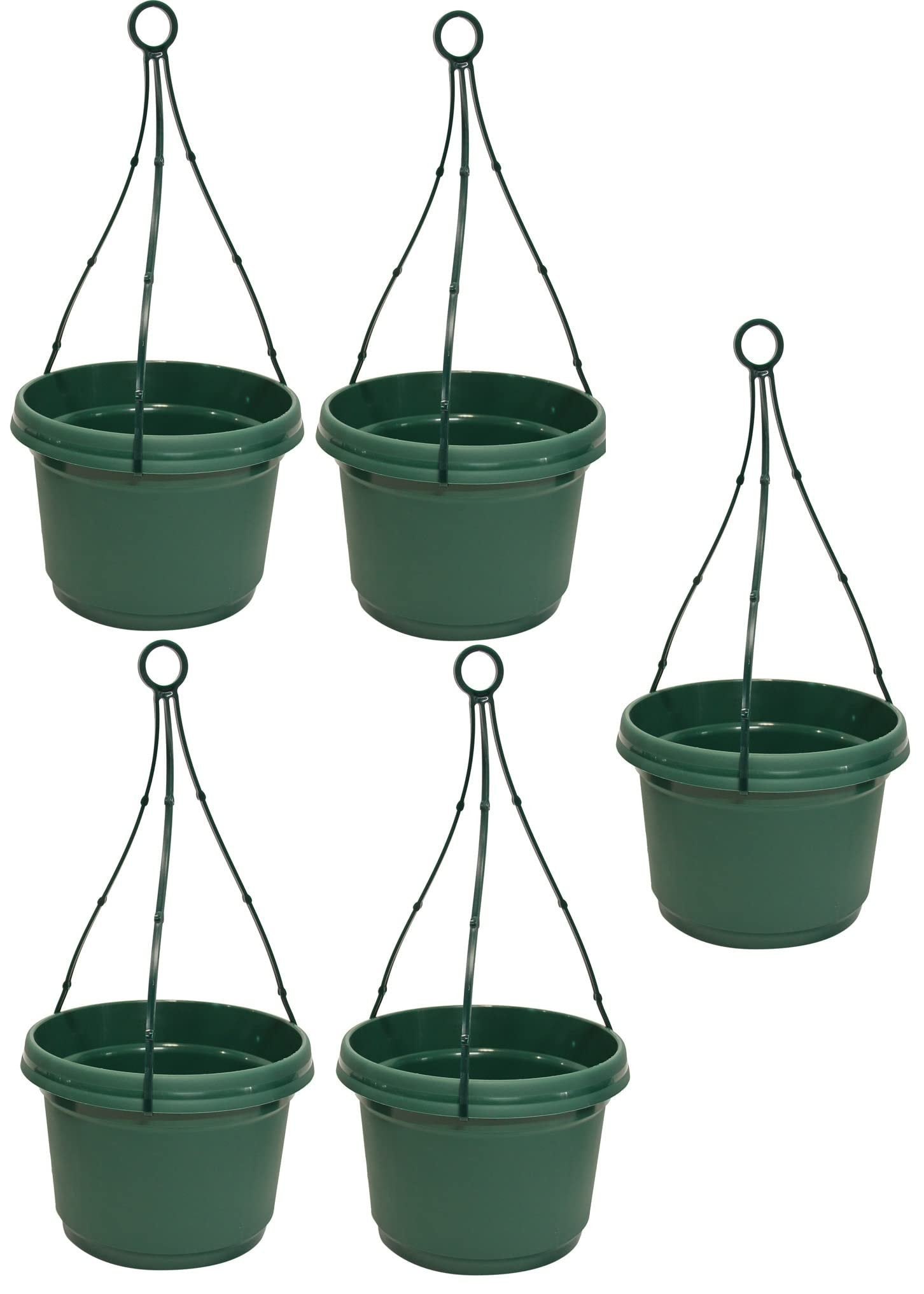 Austin Planter Case of 5 - Multi Size & Color Plastic Flower Pot, Seedling & Nursery Planter with Saucers