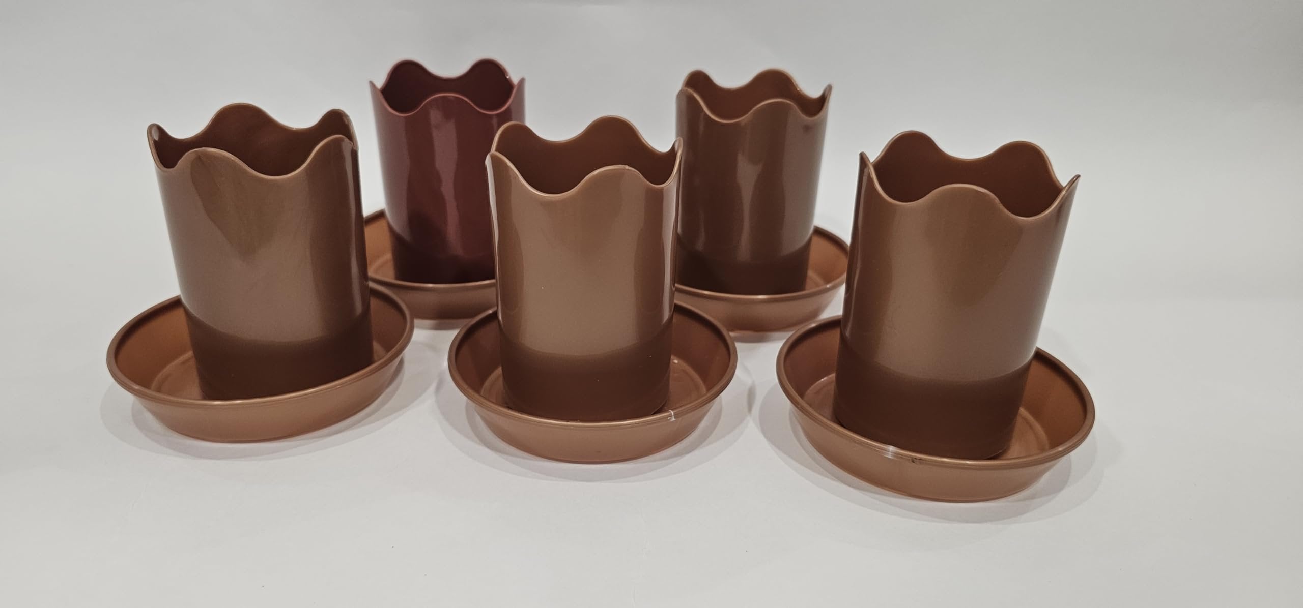 Austin Planter Case of 5 - Multi Size & Color Plastic Flower Pot, Seedling & Nursery Planter with Saucers
