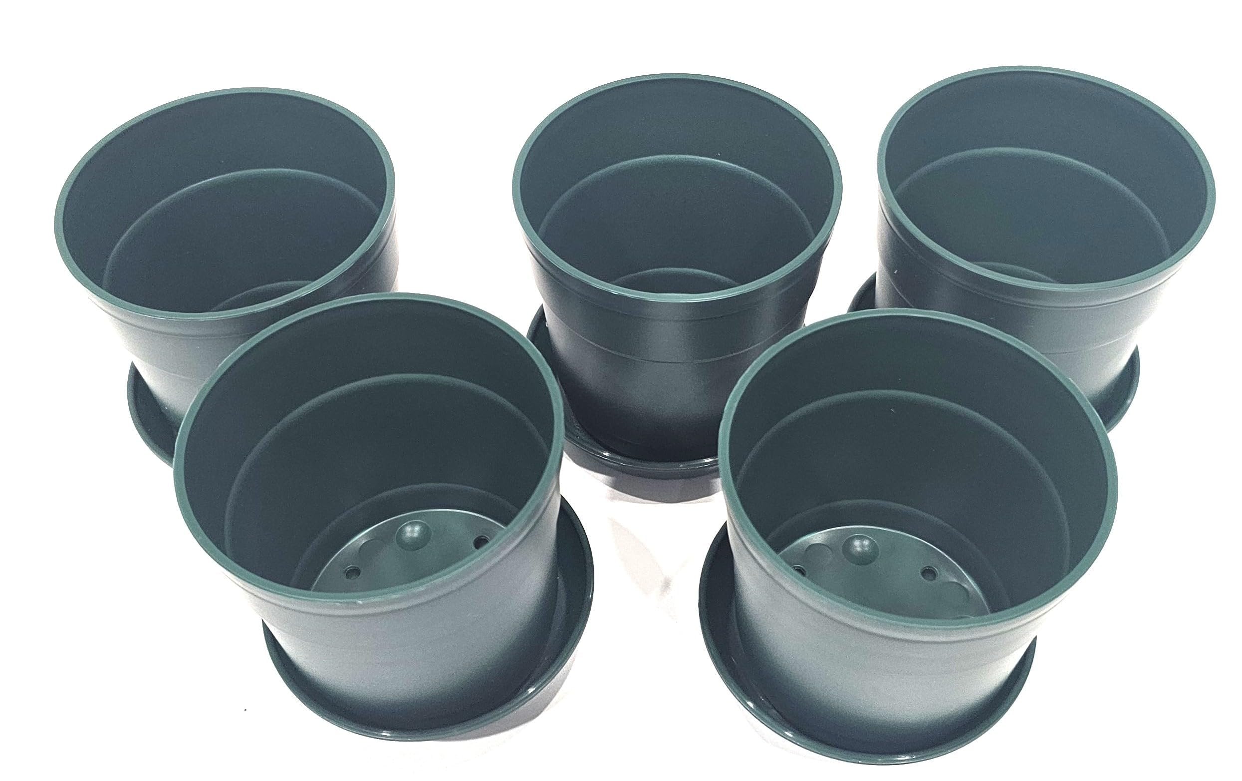 Austin Planter Case of 5 - Multi Size & Color Plastic Flower Pot, Seedling & Nursery Planter with Saucers