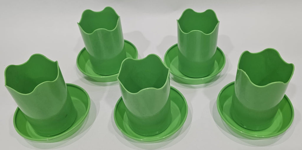 Austin Planter Case of 5 - Multi Size & Color Plastic Flower Pot, Seedling & Nursery Planter with Saucers