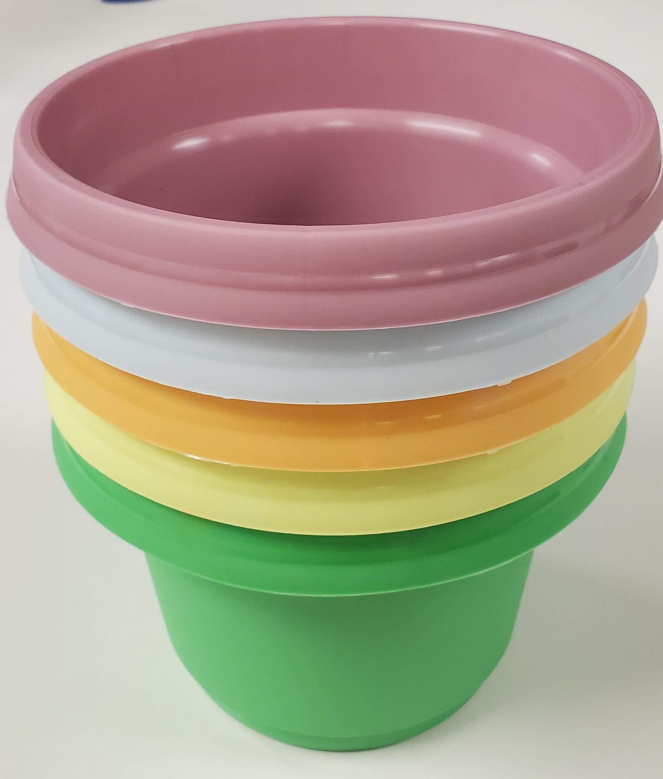 Austin Planter Case of 5 - Multi Size & Color Plastic Flower Pot, Seedling & Nursery Planter with Saucers