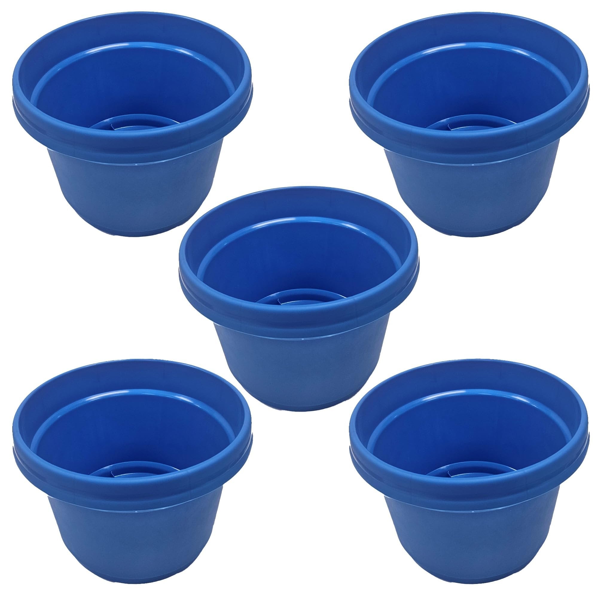 Austin Planter Case of 5 - Multi Size & Color Plastic Flower Pot, Seedling & Nursery Planter with Saucers