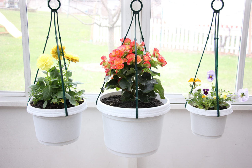 Austin Planter Case of 5 - Multi Size & Color Plastic Flower Pot, Seedling & Nursery Planter with Saucers
