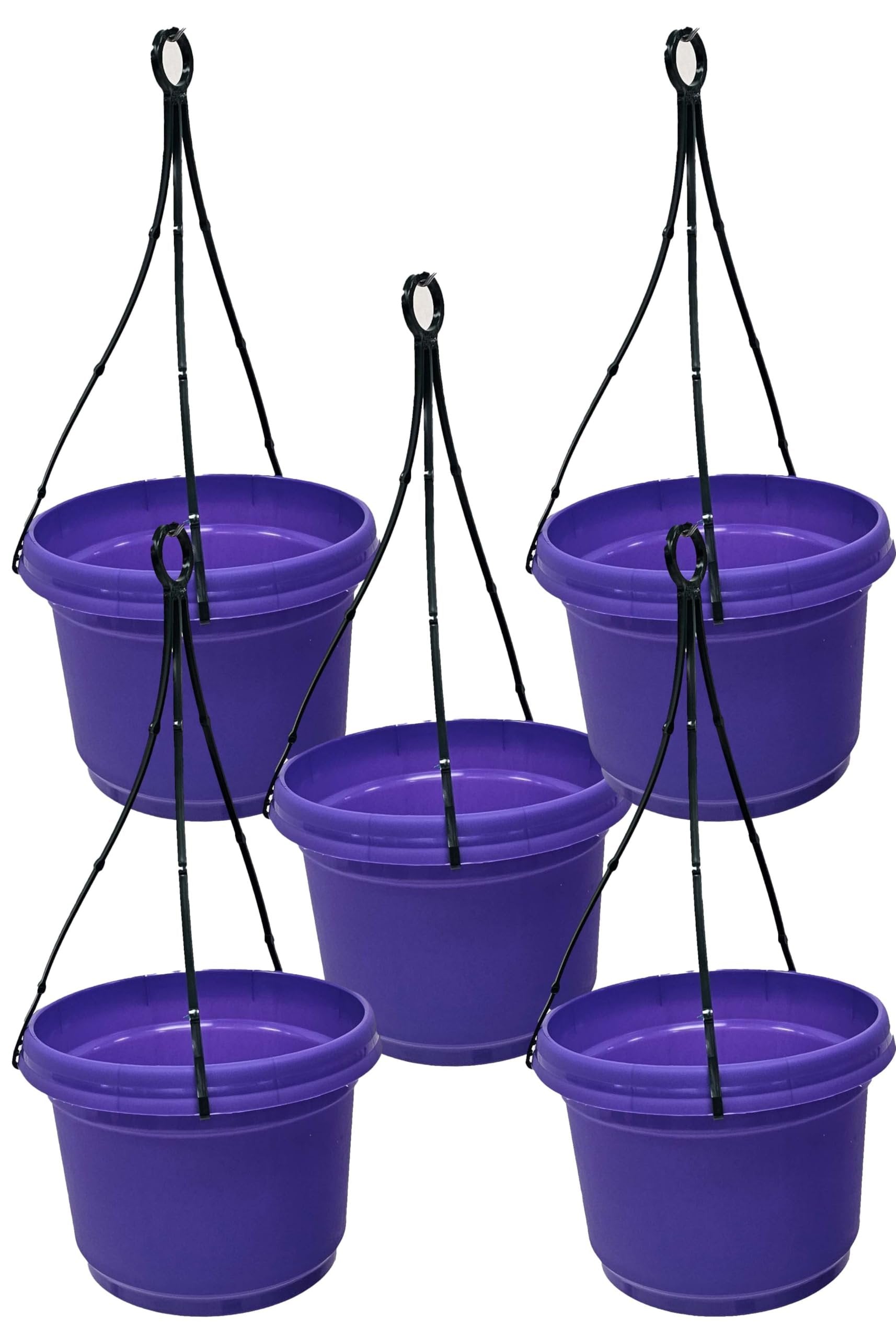 Austin Planter Case of 5 - Multi Size & Color Plastic Flower Pot, Seedling & Nursery Planter with Saucers
