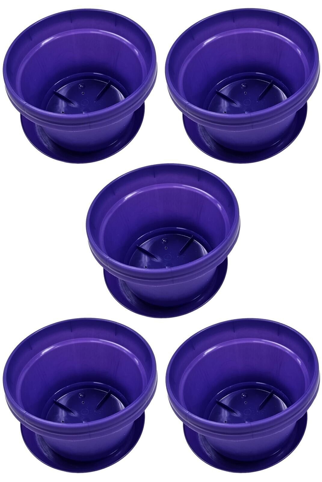 Austin Planter Case of 5 - Multi Size & Color Plastic Flower Pot, Seedling & Nursery Planter with Saucers