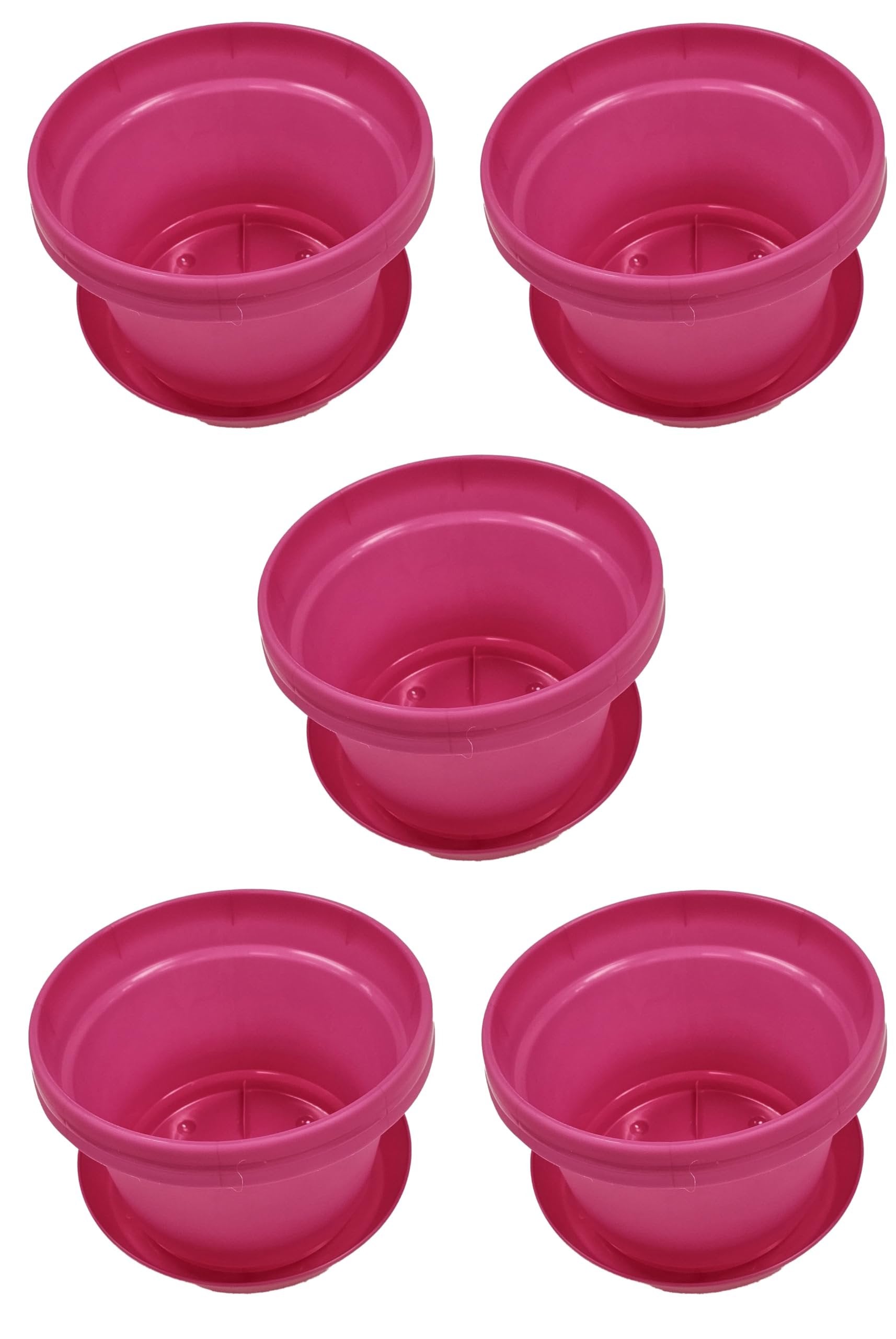 Austin Planter Case of 5 - Multi Size & Color Plastic Flower Pot, Seedling & Nursery Planter with Saucers