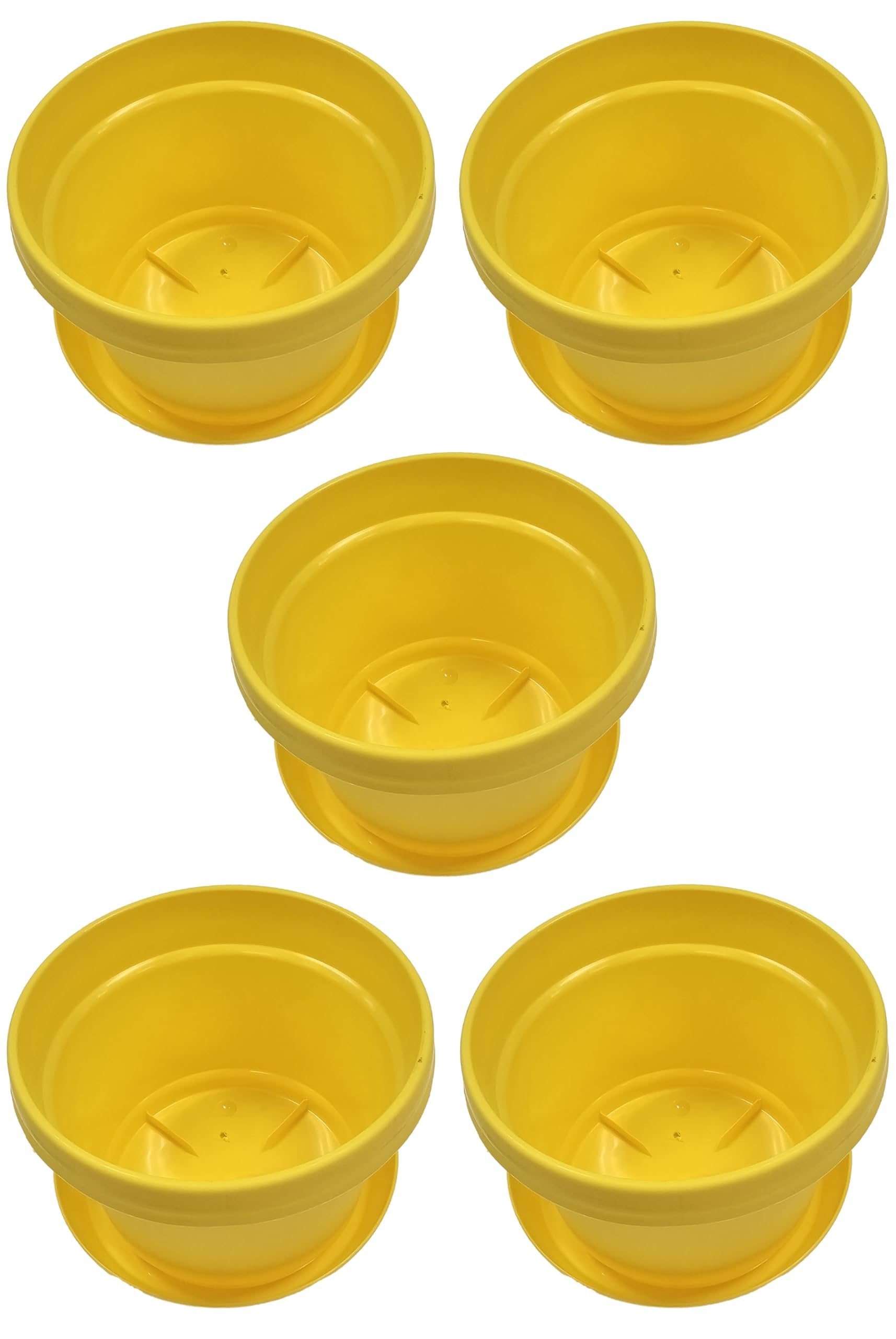 Austin Planter Case of 5 - Multi Size & Color Plastic Flower Pot, Seedling & Nursery Planter with Saucers