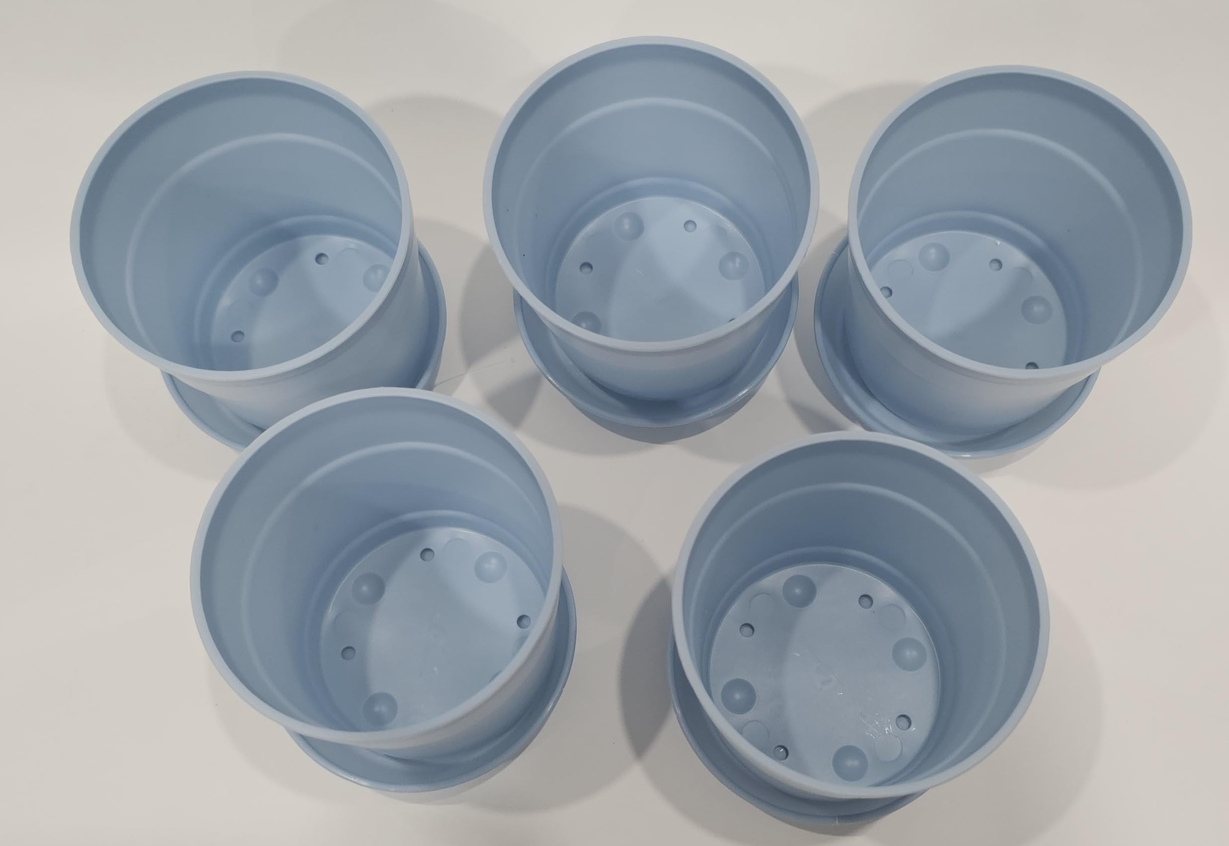Austin Planter Case of 5 - Multi Size & Color Plastic Flower Pot, Seedling & Nursery Planter with Saucers