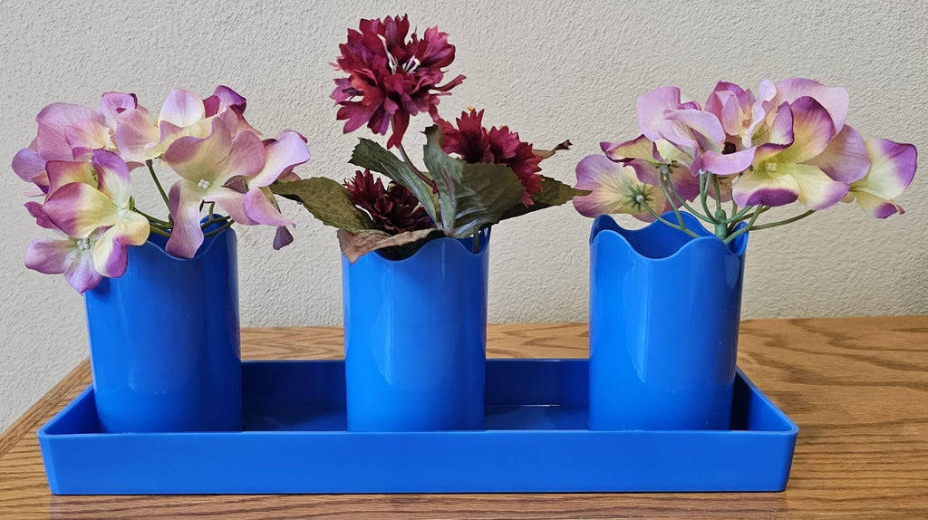 Austin Planter Case of 5 - Multi Size & Color Plastic Flower Pot, Seedling & Nursery Planter with Saucers