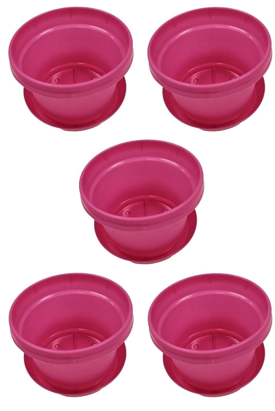 Austin Planter Case of 5 - Multi Size & Color Plastic Flower Pot, Seedling & Nursery Planter with Saucers